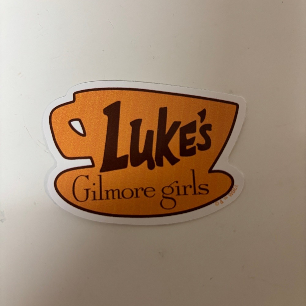 Luke's Diner Gilmore Girls Coffee Cup Logo Sticker Yellow Brown 3 Inch